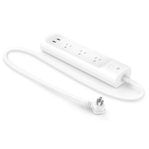 Barra de contactos TP-Link Kasa Smart KP303 3 NEMA 5-15R inteligentes Wi-Fi 2.4GHz control de voz 2 puertos de carga USB 5V/2.4A