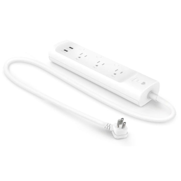 Barra de contactos TP-Link Kasa Smart KP303 3 NEMA 5-15R inteligentes Wi-Fi 2.4GHz control de voz 2 puertos de carga USB 5V/2.4A