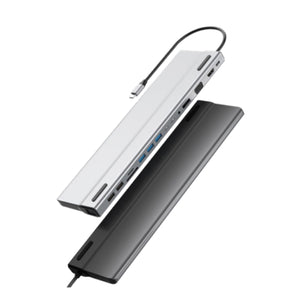 HUB Docking Acteck USB C 15 en 1 DH690 requiere Display Port ALT MOD/PD Power plata/negro Anti Finger-Print Port X