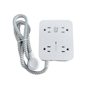 Tira multicontacto HN8U5WC2, 8 tomas de corriente espaciadas. 2 USB A, 2 USB C