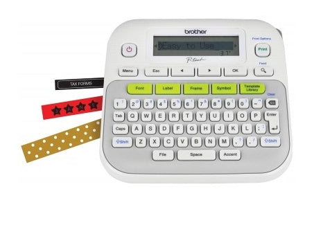 Rotulador Brother P-touch PTD210, transferencia térmica, teclado qwerty, imprime etiquetas laminadas de hasta 12 mm de ancho